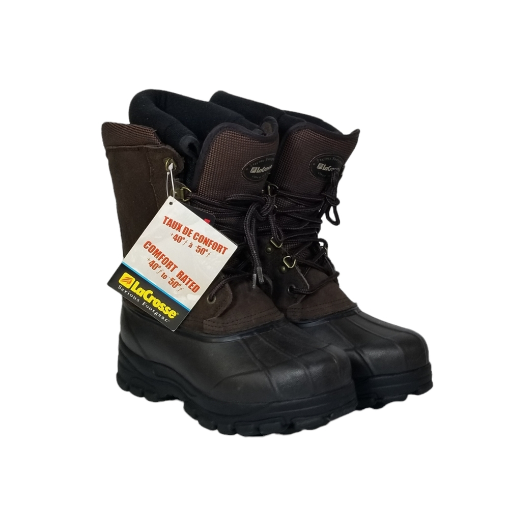 LaCrosse Mens Youth Boys NWT Thinsulate Steel Shank Waterproof Boots Size 7